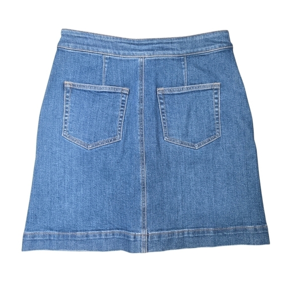 LOFT Women's Button Down Medium Wash Denim Jean Skirt Size 2 - Picture 2 of 9
